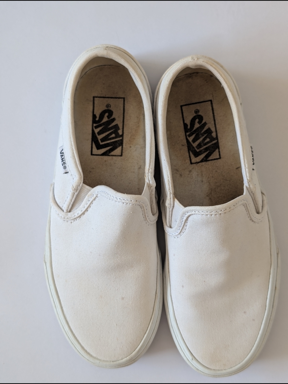 Vans Classic Slip-On Canvas Sneakers in White - Picture 5 of 6